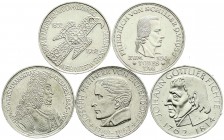 Münzen der Bundesrepublik Deutschland, Lots Bundesrepublik
Komplettsammlung der 5 DM Gedenkmünzen in Silber vom Germanischen Museum 1952 über Schiller...