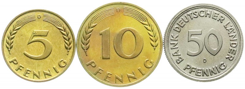 Münzen der Bundesrepublik Deutschland, Lots Bundesrepublik
3 Münzen in PP: 5, 10...
