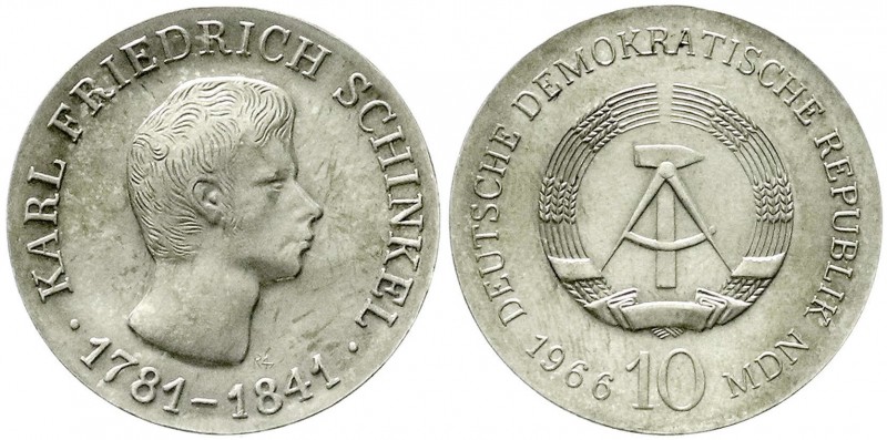 Münzen der Deutschen Demokratischen Republik, Gedenkmünzen der DDR
10 Mark 1966,...