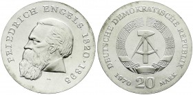 Münzen der Deutschen Demokratischen Republik, Gedenkmünzen der DDR
20 Mark 1970, Engels. Randschrift läuft rechts herum. prägefrisch