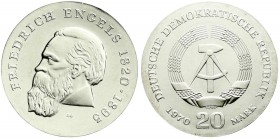 Münzen der Deutschen Demokratischen Republik, Gedenkmünzen der DDR
20 Mark 1970, Engels. Randschrift läuft links herum. prägefrisch