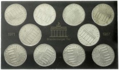 Münzen der Deutschen Demokratischen Republik, Gedenkmünzen der DDR
Brandenburger-Tor-Satz mit allen ab 1971 erschienenen Brandenburger-Tor 5-Markstück...