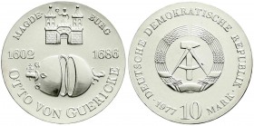 Münzen der Deutschen Demokratischen Republik, Gedenkmünzen der DDR
10 Mark 1977, Guericke. Randschrift läuft links herum. prägefrisch