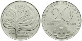 Münzen der Deutschen Demokratischen Republik, Gedenkmünzen der DDR
20 Mark 1979 A, Blattprobe. prägefrisch