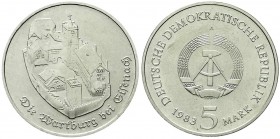 Münzen der Deutschen Demokratischen Republik, Gedenkmünzen der DDR
5 Mark 1983, Wartburg bei Eisenach. prägefrisch