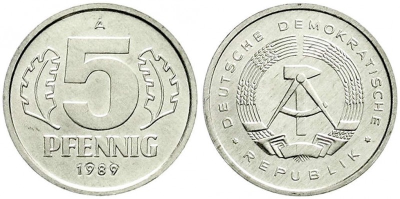 Münzen der Deutschen Demokratischen Republik, Kursmünzen, 5 Pfennig kl. Wappen/W...