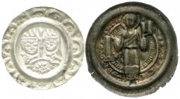 LOTS, Deutsche Münzen bis 1871
2 Brakteaten: Donauwörth Heinrich VI. und Irene (1191-1197) Berger 2664, Halberstadt Gero von Schermbke (1160-1177), Sl...