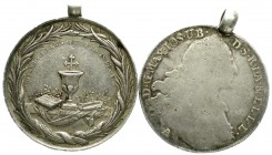 LOTS, Deutsche Münzen bis 1871
2 Stück: Bayern Madonnentaler 1770 A und Silbermedaille von Pfeuffer zur Firmung. beide schön, gehenkelt