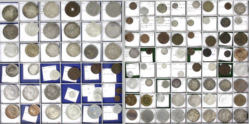 LOTS, Sammlungen allgemein
103 verschiedene, meist bessere Münzen aus aller Welt...