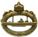 Orden und Ehrenzeichen, Deutschland, Deutsche Länder, bis 1918
U-Boot-Kriegsabzeichen, gestiftet 1918. Ohne Hersteller. Ausführung Bronze. sehr schön/...