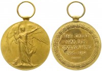 Orden und Ehrenzeichen, Großbritannien, George V., 1911-1936
Victory Medal 1914/1919. 36 mm. Verliehen an Sjt. J.W.C. Fowler Manch. R (22187= Sergeant...