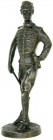 Militaria, Sonstige militär. Gegenstände
Bronzeskulptur eines stehenden Husaren, signiert Valente. Höhe 35 cm.