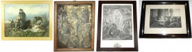 Varia, Bilder
4 großformatige Bilder: Gemälde "Auffindung des Leichnams Ludwigs II." Öl auf Leinwand. Unleserlich signiert und datiert (19)75 nach Vor...