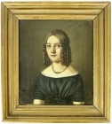 Varia, Bilder, Ölbilder und Gemälde
Gemälde um 1860/1870, signiert Groth. Portrait einer jungen Frau mit Freundschaftscollier. Öl auf Leinwand, 20 X 2...