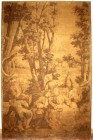 Varia, Bilder, Stoffbilder
Riesiges gewebtes Wandbild, 19. Jh. Barocke Picknickszene im Wald, im Hintergrund Pferde und ein Schloß. Auf Sperrholzplatt...
