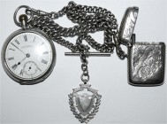 Varia, Uhren, Taschenuhren
Vesta Case (Streichholztresor), Birmingham 1902 des Herstellers Arthur Cook, als Anhängsel einer Uhrenkette (Sterlingsilber...
