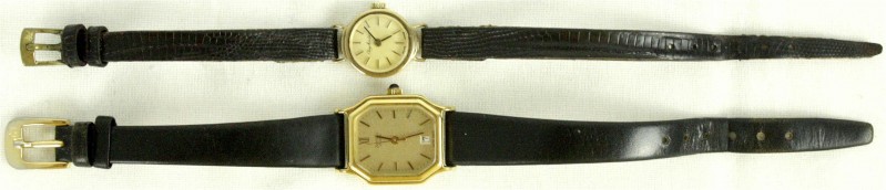 Varia, Uhren, Lots
2 alte Damenarmbanduhren. CLAY-MONTIER GOLD 333 mit Lederarmb...