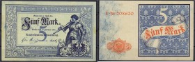 Banknoten, Die deutschen Banknoten ab 1871 nach Rosenberg, Deutsches Reich, 1871-1945
5 Mark 10.1.1882. II-I, kl. Falzreste am Rand, selten in dieser ...