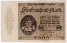 Banknoten, Die deutschen Banknoten ab 1871 nach Rosenberg, Deutsches Reich, 1871-1945
5000 Mark 15.3.1923. Serie F. I-II