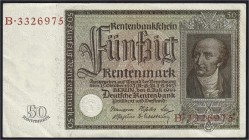 Banknoten, Die deutschen Banknoten ab 1871 nach Rosenberg, Deutsches Reich, 1871-1945
50 Rentenmark 6.7.1934. Serie B. III
