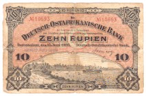 Banknoten, Die deutschen Banknoten ab 1871 nach Rosenberg, Deutsches Reich, 1871-1945, Deutsche Kolonien und Nebengebiete
Deutsch-Ostafrika: 10 Rupien...