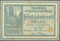 Banknoten, Die deutschen Banknoten ab 1871 nach Rosenberg, Deutsches Reich, 1871-1945, Deutsche Kolonien und Nebengebiete, Danzig, Freie Stadt
50000 M...