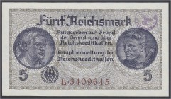 Banknoten, Die deutschen Banknoten ab 1871 nach Rosenberg, Deutsches Reich, 1871-1945, Notausgaben im Frühjahr 1945
5 Reichsmark Reichskreditkassen mi...