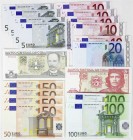 Banknoten, Die deutschen Banknoten ab 1871 nach Rosenberg, Westliche Besatzungszonen und BRD, ab 1948
18 Scheine: 4 X 5 Euro 2002, 5 X 10 Euro 2002 (a...