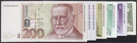 Banknoten, Die deutschen Banknoten ab 1871 nach Rosenberg, Westliche Besatzungszonen und BRD, ab 1948
19 Scheine: 3 X 5 DM 2.1.1980 Serie BW (fortlauf...