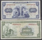 Banknoten, Die deutschen Banknoten ab 1871 nach Rosenberg, Westliche Besatzungszonen und BRD, ab 1948
2 Stück: 10 und 20 Deutsche Mark Serie 1948. III...