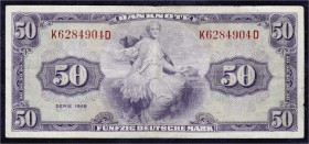 Banknoten, Die deutschen Banknoten ab 1871 nach Rosenberg, Westliche Besatzungszonen und BRD, ab 1948
50 Deutsche Mark, Serie 1948. Normal-Ausgabe Ser...