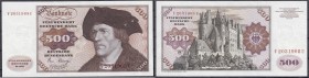 Banknoten, Die deutschen Banknoten ab 1871 nach Rosenberg, Westliche Besatzungszonen und BRD, ab 1948
500 Deutsche Mark 2.1.1980. Serie V/U. I