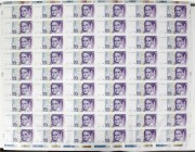 Banknoten, Die deutschen Banknoten ab 1871 nach Rosenberg, Westliche Besatzungszonen und BRD, ab 1948
Kompletter Druckbogen mit 54 Scheinen zu 10 Mark...