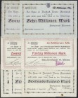 Banknoten, Deutsches Notgeld und KGL, Alpirsbach, (Württ.)
7 versch. Scheine von 2 bis 50 Mio. Mark 23.8 bis 24.9.1923. Als Beigabe Postkarte Gruß aus...