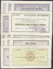 Banknoten, Deutsches Notgeld und KGL, Altensteig (Württ.)
13 versch. Scheine: Gewerbebank, 5 Scheine von 20 Mio. bis 100 Mrd. Mark 1.9. bis 25.10.1923...