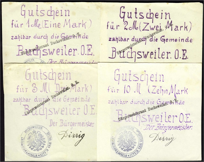 Banknoten, Deutsches Notgeld und KGL, Buchsweiler (Elsass)
Bürgermeister der Gem...