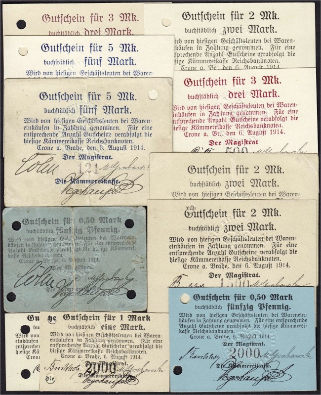 Banknoten, Deutsches Notgeld und KGL, Crone a. d. Brahe ( Posen)
Magistrat: 11 v...