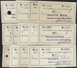 Banknoten, Deutsches Notgeld und KGL, Delmenhorst
Linoleum Werke Hansa: 14 verschiedene Scheine 1914. Dabei alle bei Dießner abgebildeten Scheine ! ei...