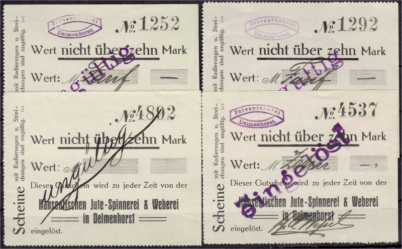Banknoten, Deutsches Notgeld und KGL, Delmenhorst
Hanseatische Jute-Spinnerei & ...