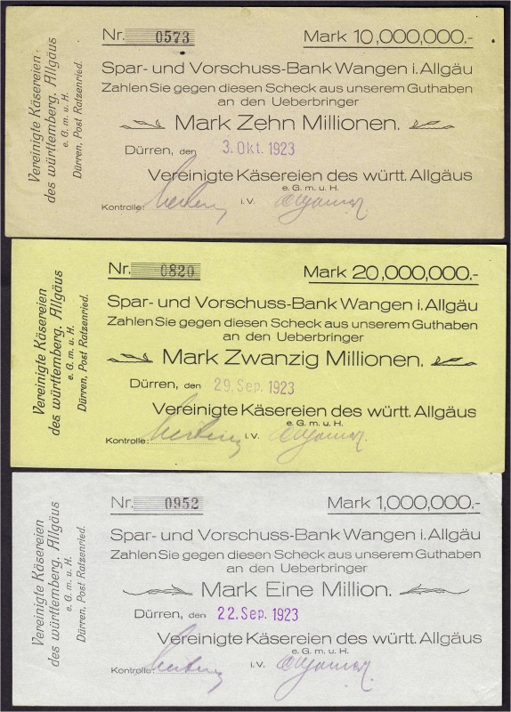 Banknoten, Deutsches Notgeld und KGL, Dürren (Württ.)
Vereinigte Käsereien des W...