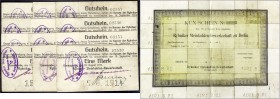 Banknoten, Deutsches Notgeld und KGL, Emmagrube (Schlesien)
Rybniker Steinkohlen-Gewerkschaft: 1 X 1 Mark 15.8.1914, deren Rückseiten zusammengelegt e...