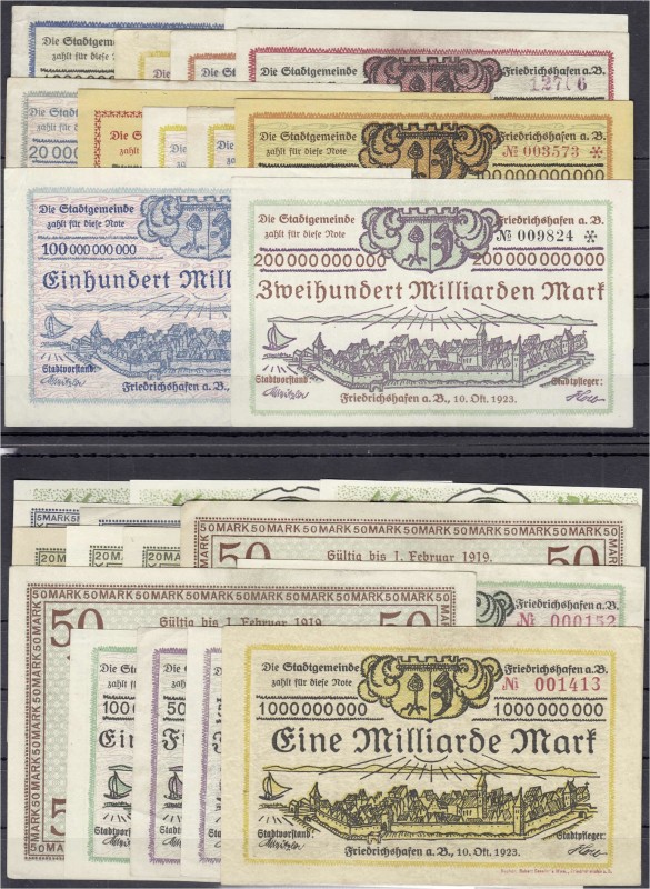 Banknoten, Deutsches Notgeld und KGL, Friedrichshafen a.B. (Württ.)
27 verschied...