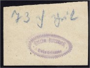Banknoten, Deutsches Notgeld und KGL, Gieboldehausen (Hannover)
Geschw. Burchhardt: 73 Pf. o.D. (1914). Wertangabe mit Blaustift, ovaler Ausgabestempe...
