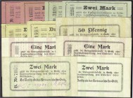 Banknoten, Deutsches Notgeld und KGL, Grätz (Posen)
Kreisausschuss: 11 verschiedene Scheine 8.8.1914 und o.D. (1.1.1915), von 50 Pf. bis 3 Mark. Dabei...