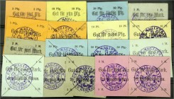 Banknoten, Deutsches Notgeld und KGL, Guhrau (Schlesien)
Magistrat: 17 versch. Scheine zu 5, 10, 50 Pf., 1, 2 und 5 Mark o.D. (1914). Auflage teils nu...