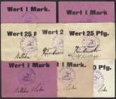 Banknoten, Deutsches Notgeld und KGL, Guttstadt (Ostpr.)
Magistrat: 8 versch. Scheine zu 25, 50 Pf. und 1 Mark o.D. (1914). Alle unentwertet. Dabei al...