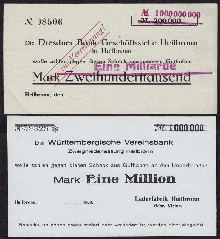 Banknoten, Deutsches Notgeld und KGL, Heilbronn (Württ.)
59 versch. Scheine 1917...