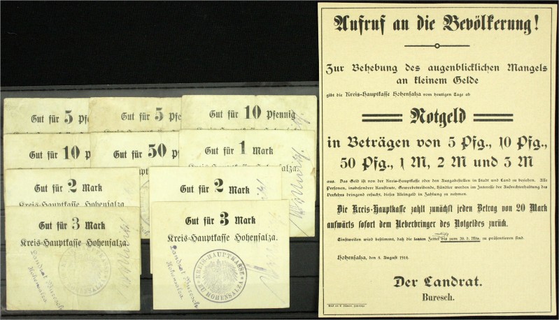 Banknoten, Deutsches Notgeld und KGL, Hohensalza (Posen)
Kreis-Hauptkasse: 10 Sc...