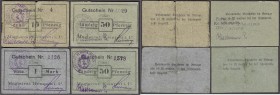 Banknoten, Deutsches Notgeld und KGL, Kempen (Posen)
Magistrat: 4 Scheine zu 10, 2 X 50 Pf. und 1 Mark o.D. (1914). Dabei alle bei Dießner abgebildete...