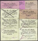 Banknoten, Deutsches Notgeld und KGL, Kolmar (Posen)
Magistrat: 9 versch. Scheine zu 1/2, 1, 2 und 3 Mark (2 X unentwertet) 1914, versch. Daten. 1 X L...